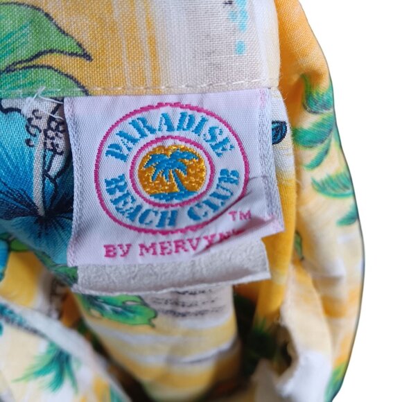 Large Vintage Men's Hawaiian Shirt Paradise Beach Club USA 1980's Vacation Beach - Picture 5 of 5